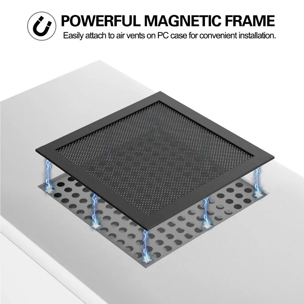 New PVC Dust Filter Cover Magnetic Frame Black PC Fan Dust Mesh 120mm/140mm Dustproof Net Computer Cooler Fan