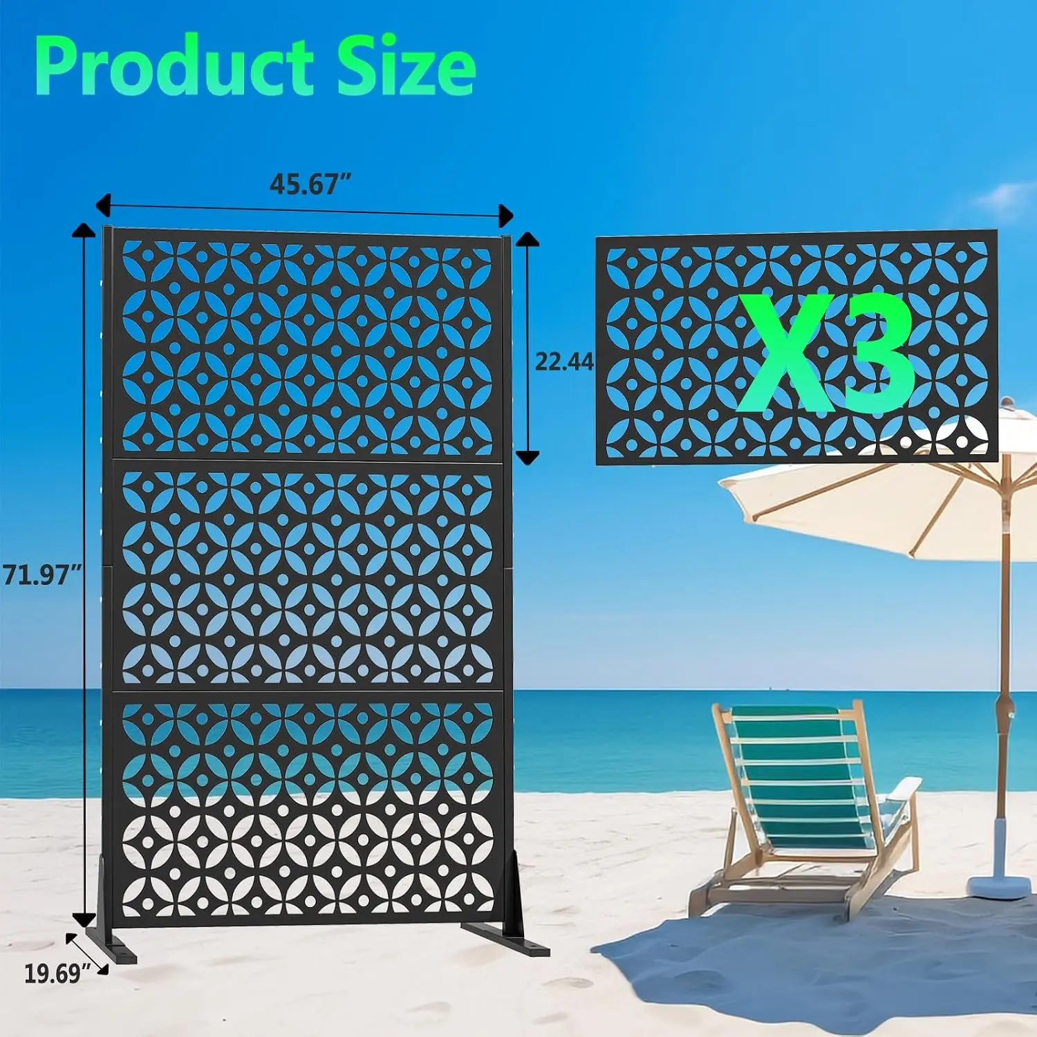 Metal Outdoor Privacy Screen Freestanding Privacy Screens,72