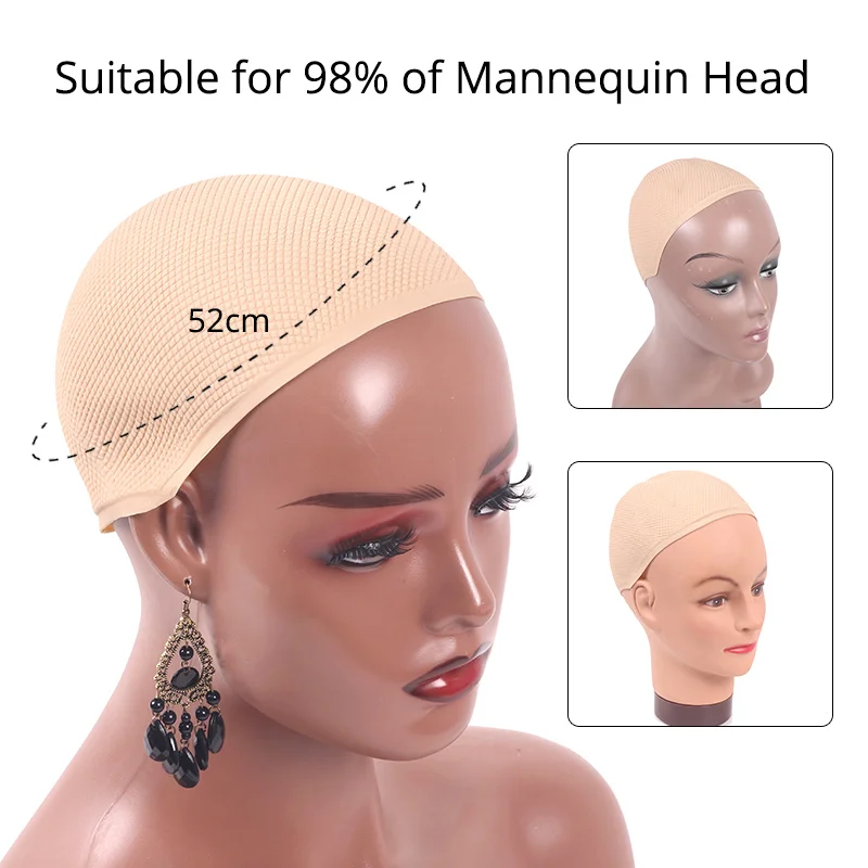 Plussign Non-Slip Silicone Cap For Display Wigs On Model Head New Wig Accessories Beige Soft Plastic Hair Caps Free Size