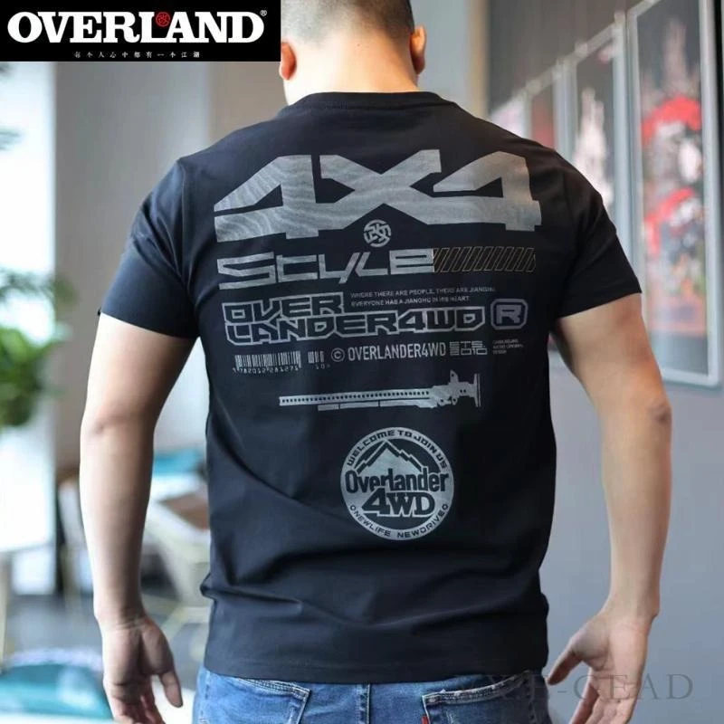 

100% Cotton Off-road Summer American Crew Neck Printed Letter T-shirt Personalized Short-sleeved Men and Women