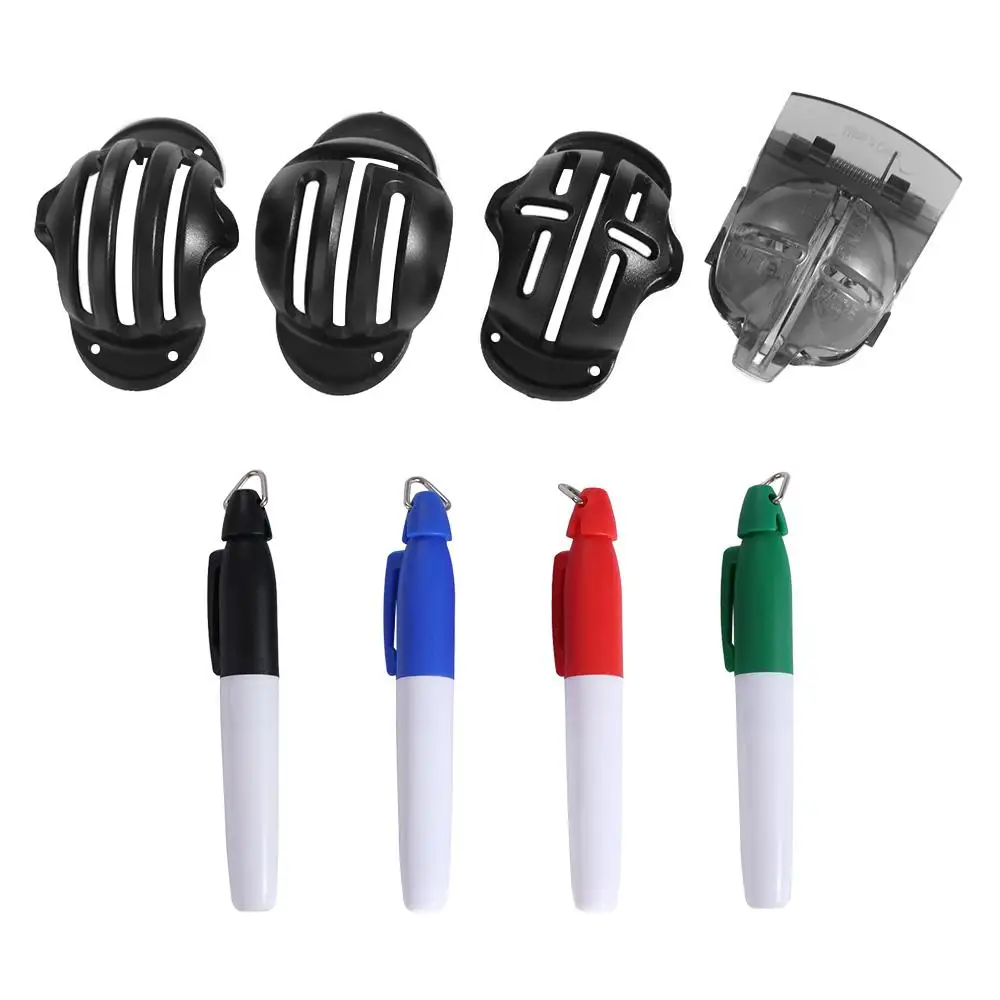 8Pcs/Set Vibrant Colors Golf Ball Line Marker Set Precision 4 Pens Golf Balls Alignment Exerciser Line Marker Tool