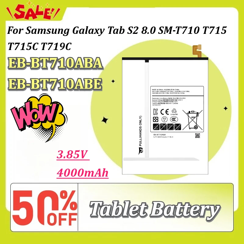 New EB-BT710ABA EB-BT710ABE 3.85V 4000mAh Li-ion Replacement Battery For Samsung Galaxy Tab S2 8.0 SM-T710 T715 T715C T719C