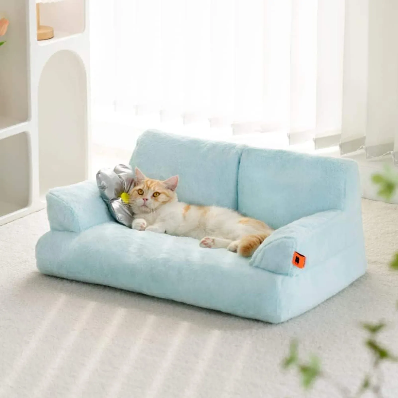 US 26 in. L x 14.56 in. W x 13 in. D Small Pet Couch Bed Washable Cat Beds Dogs Cats up to 25 lbs. Durable Dog Beds