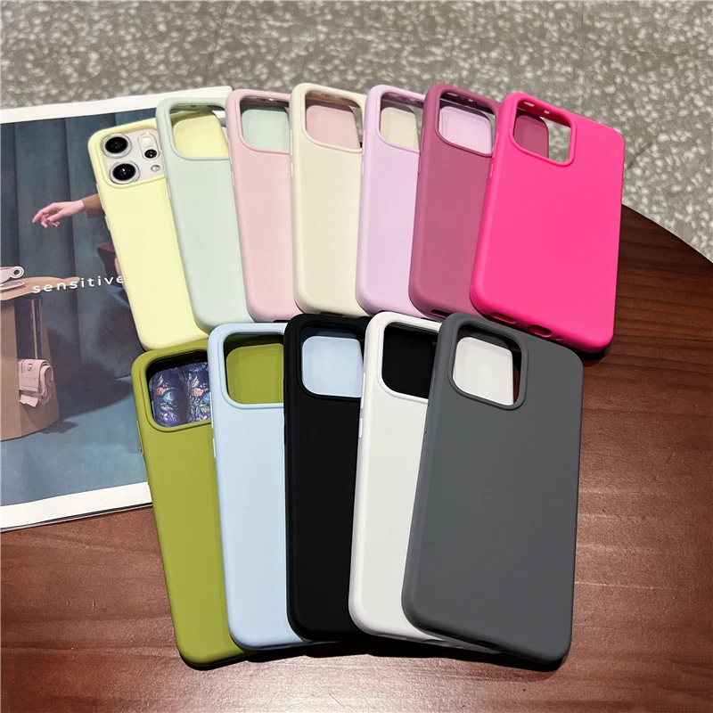 

Shockproof Soft Liquid Silicone Phone Case For OPPO Reno 14 Reno13 12 Pro, Slim Skin Fleece Protective Cover with Retail Package