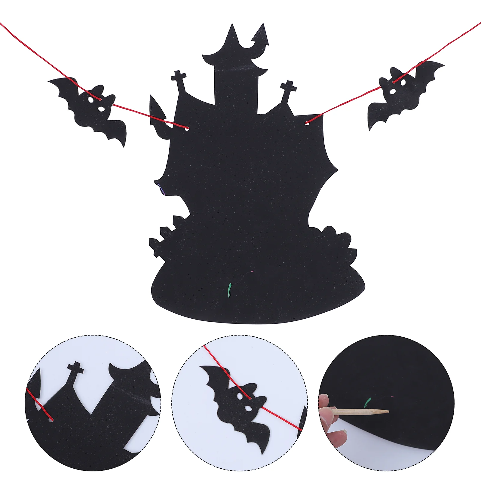 4 Sets Scratch Painting Halloween Paper Toy off Scrapper School Reward DIY Children Party