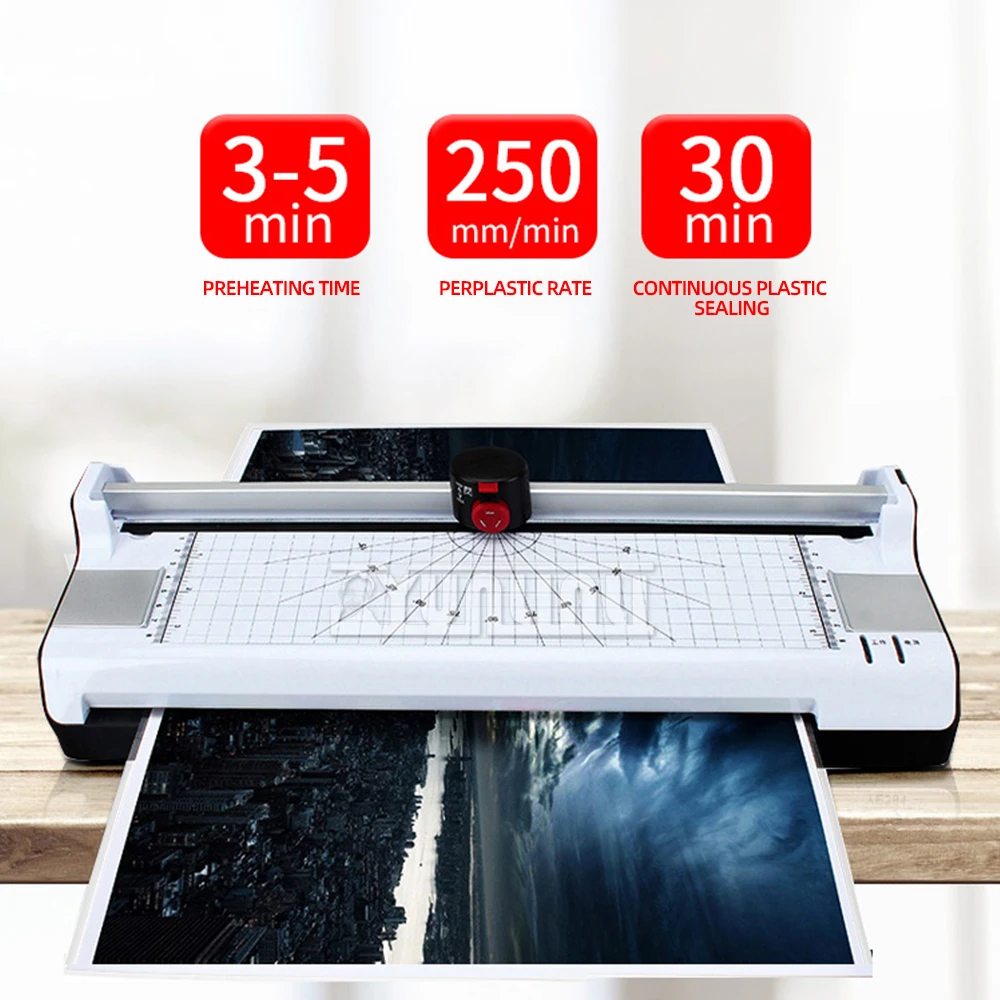 A4 Laminator Machine Thermal- & Cold Laminator  for Laminating Photo Cards Compact Photo Document Plasticiser with Cutter