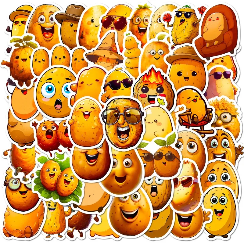 50pcs Funny Potato Head Cartoon Sticker Suitcase Water Cup Car Scooter Stationery Laptop Refrigerator Decoration Sticker