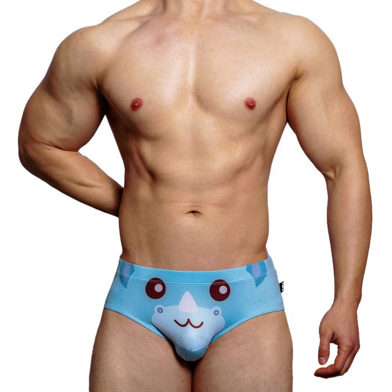 Men\'s Underwear Underpants Gay Ropa Interior Hombre Cuecas Masculinas Cute Cartoon Underwear Thin Low-Rise Sissy Calzoncillos