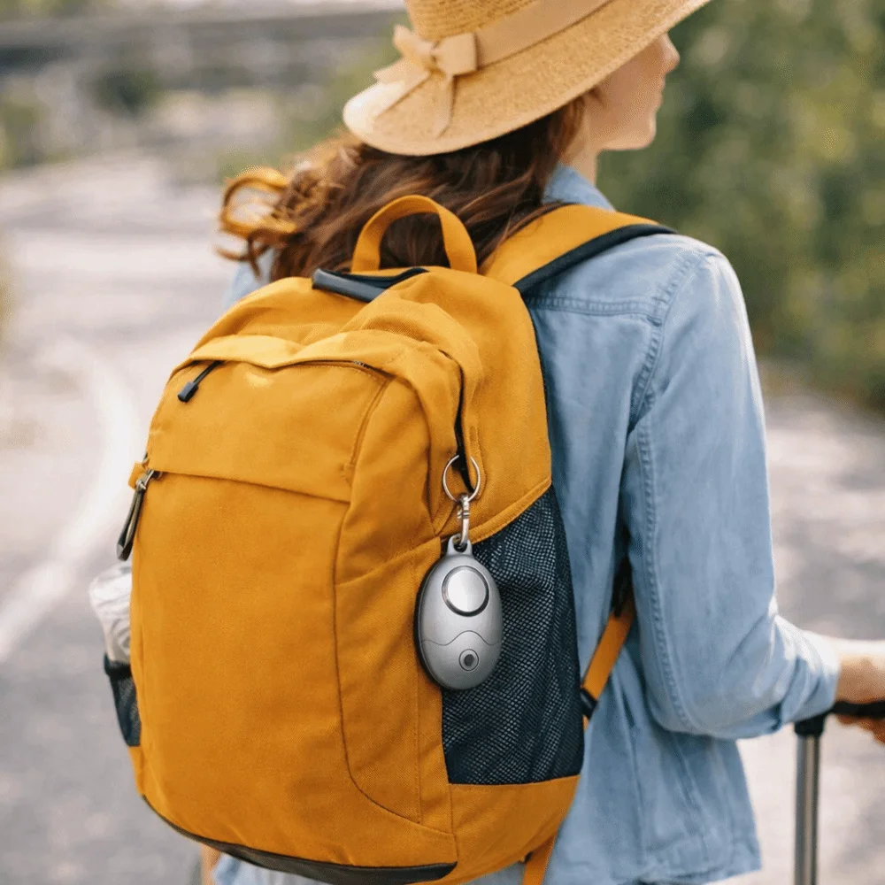 

Portable Loud Siren Personal Alarm LED Flashlight 130dB Sound Security Alarm Egg-shaped Safety Alarm Girls