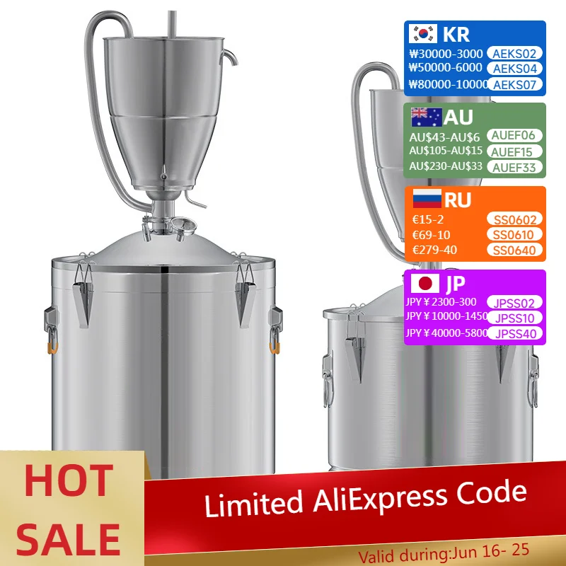 15L/20L Wine Making Machine, Small Household Automatic Steaming Equipment, Home-brewed Pure Dew Essential Oil Extraction