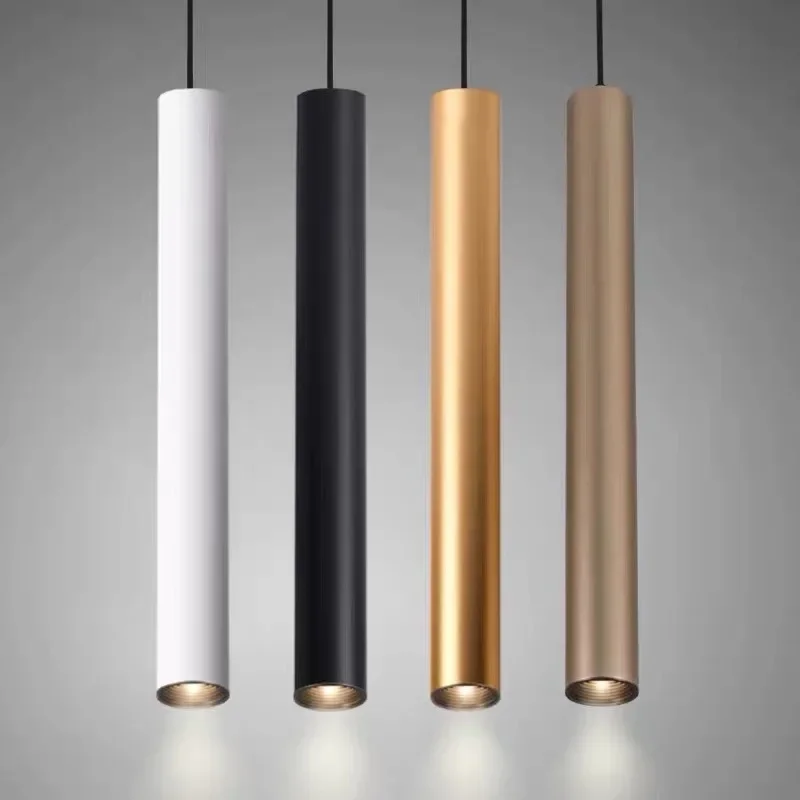 

Nordic Long Tube Dimmable 7W 12W Pendant Lights Hanging Kitchen Light Length Adjustable Home Dining Room Lighting