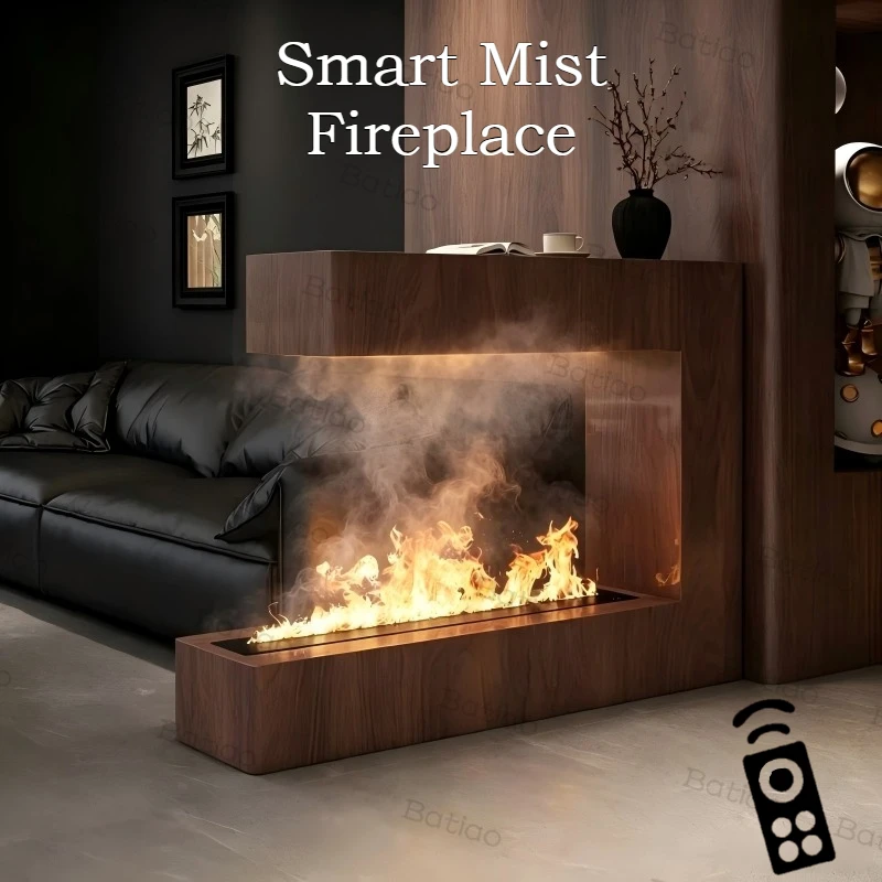 APP Operated Steam Fireplace Smart Water Vapor Fire Effect Fireplace Mist Technology Chimney Luxury Gold Mist Fireplace Flame