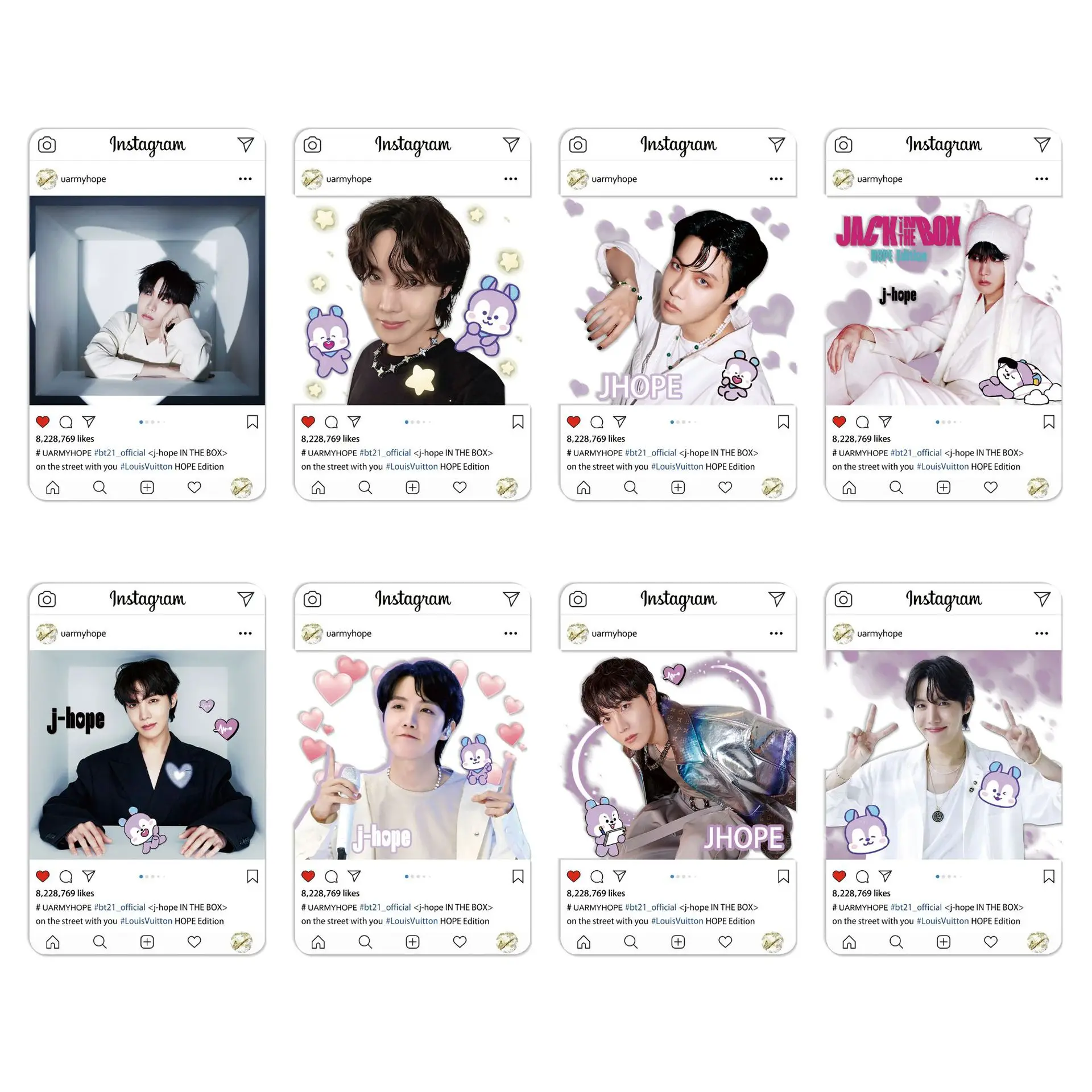 8pcs/Set Kpop Me Myself transparent photo cards boys idol HD lomo cards for fans to collect gifts