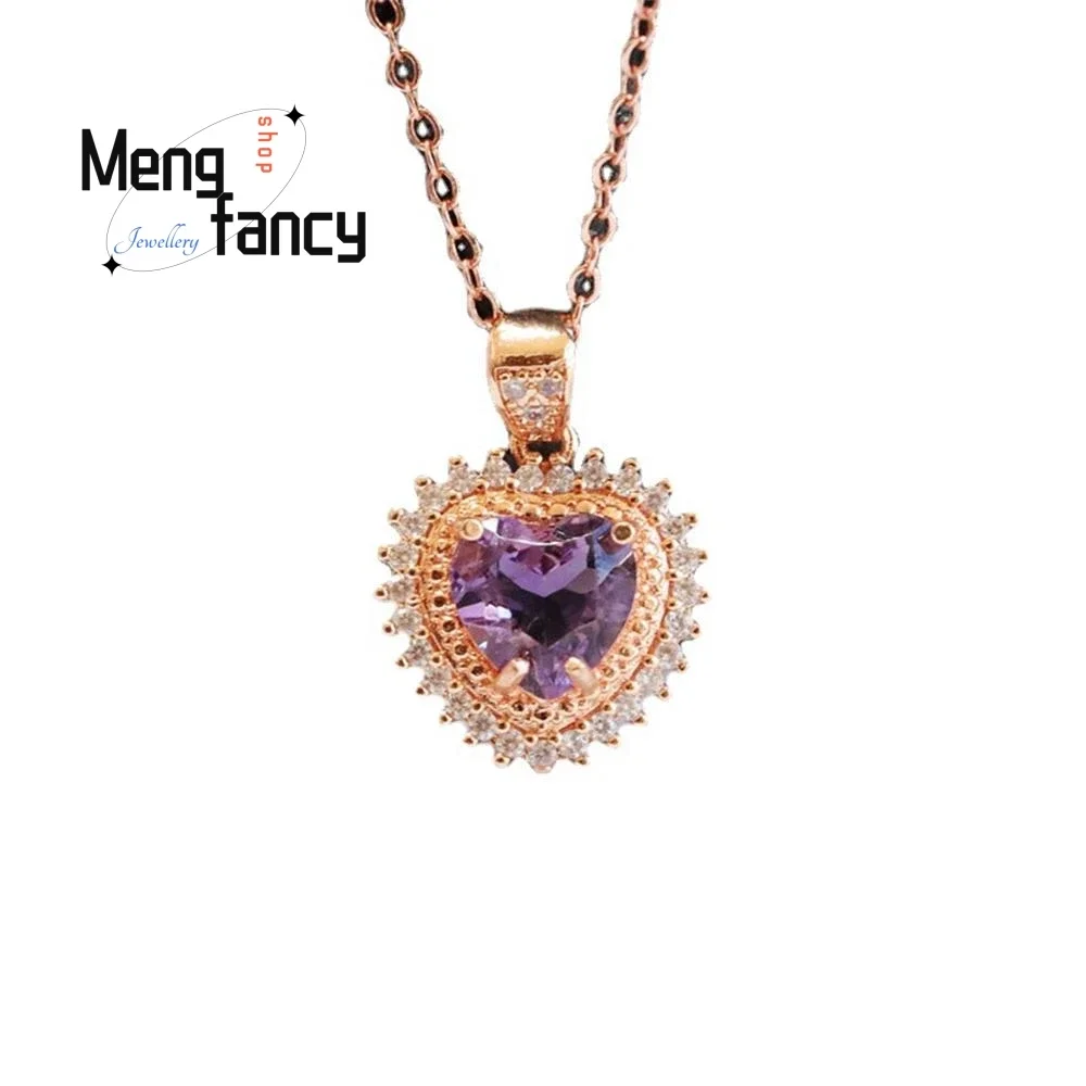 

Natural Amethyst Cordate Pendant Exquisite Elegant Simple High-grade Colourful Fashion Jewellery Sexy Young Girls Holiday Gifts