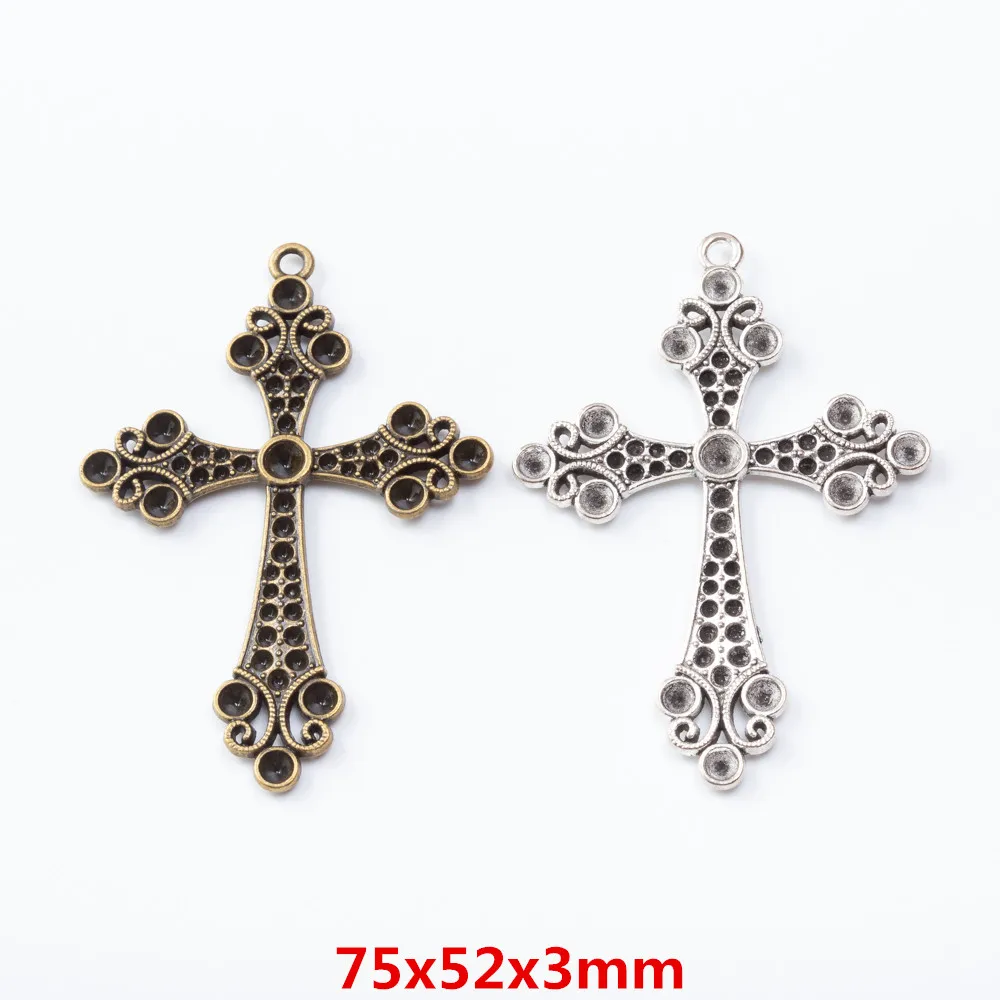 

6pieces (cross) vintage zinc alloy charm metal pendant DIY jewelry discovery making accessories 1806