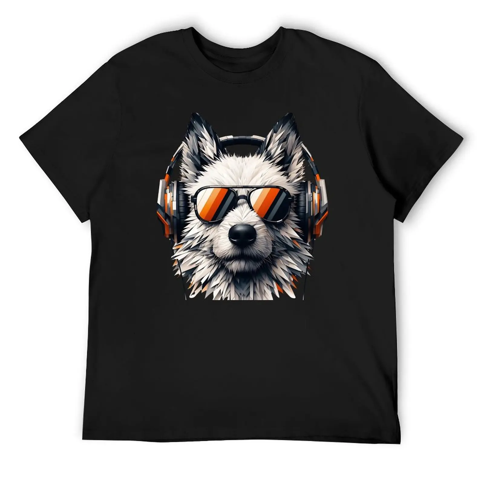 

animal cute dog relaxed with her headphones T-Shirt shirts graphic tee hippie clothes oversized mens graphic t-shirts funny