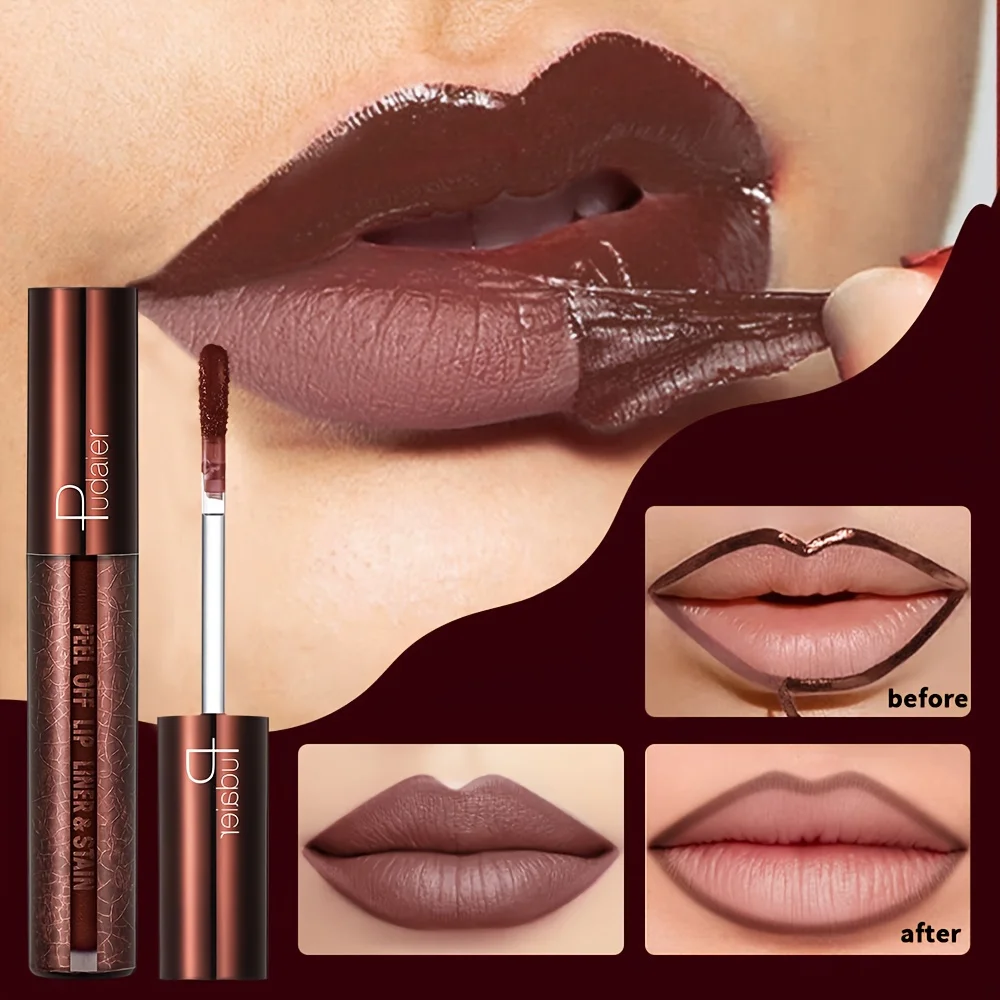 Brillo de labios despegable: fórmula resistente al agua de larga duración, brillo hidratante, fácil de aplicar, apto para todo tipo de piel marrón claro
