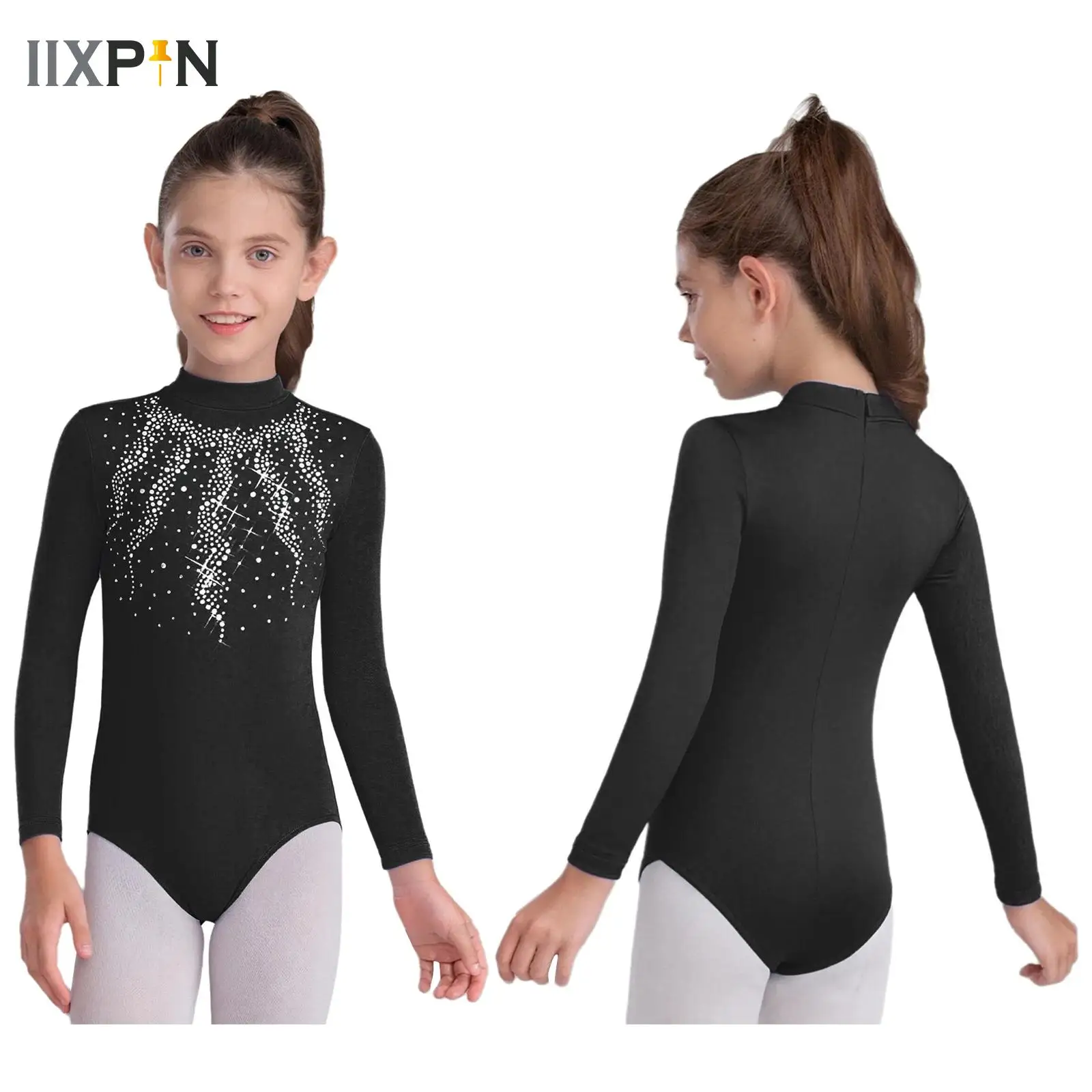 

Kids Girls Long Sleeve Warm Leotard Ballet Underwear Gymnastics Training Bodysuits Dance Leotard Ballet Dress Exercise Clothes