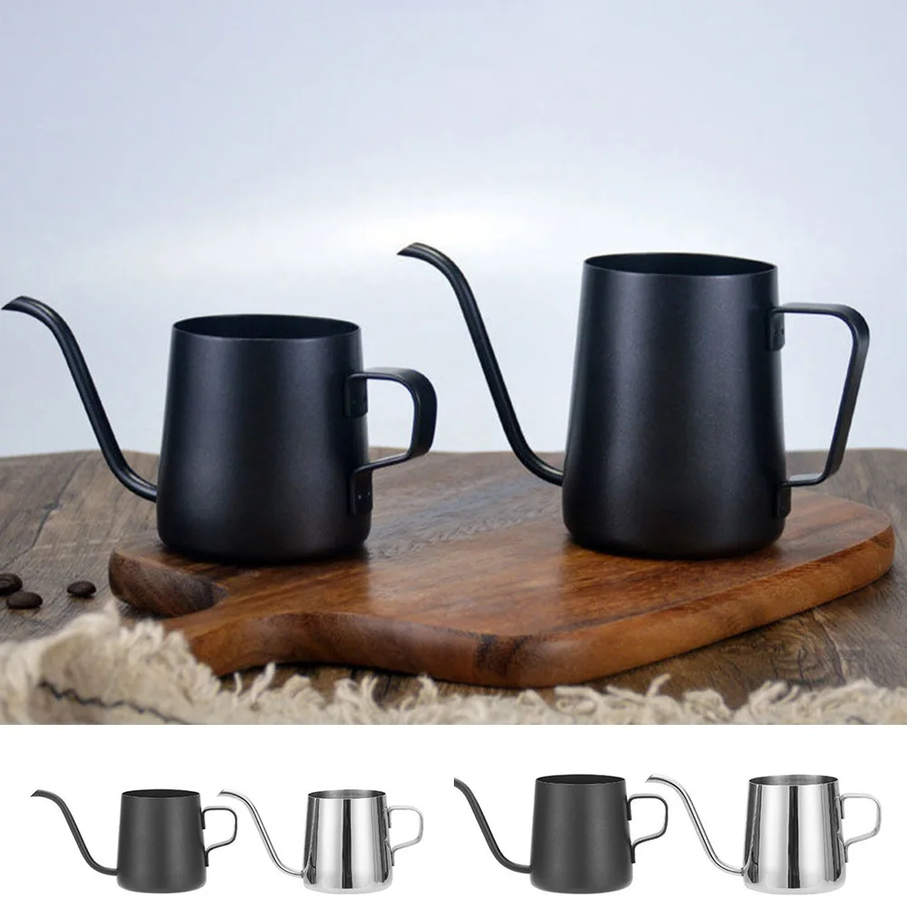 1 Pcs 250/350ml 304 Stainless Steel Pour Over Kettle Gooseneck Spout Tea Pot Heat-resistant And Durable