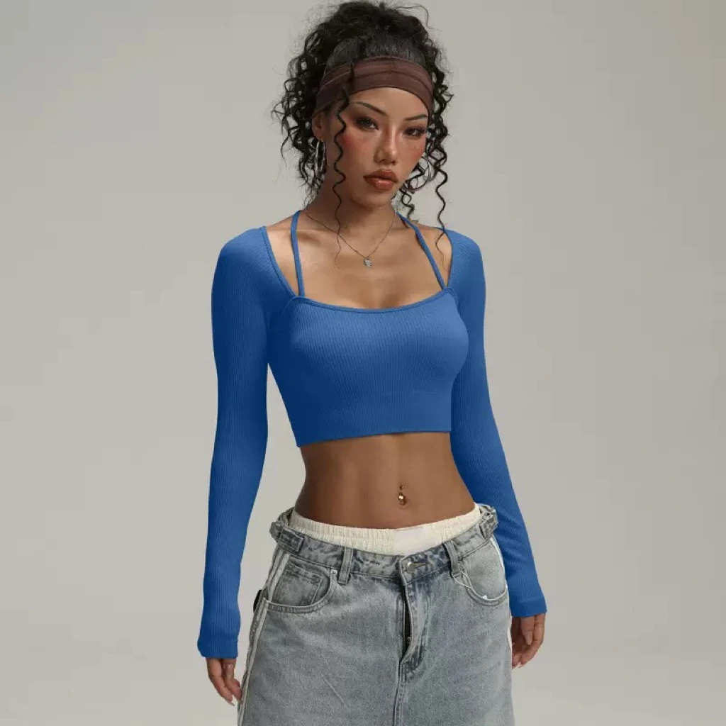 

Women Gym Crop Tops T Shirts Sports Fitness Slim Short Yoga Workout Casual V Neck Shirt Running Fitness Workout Clothing