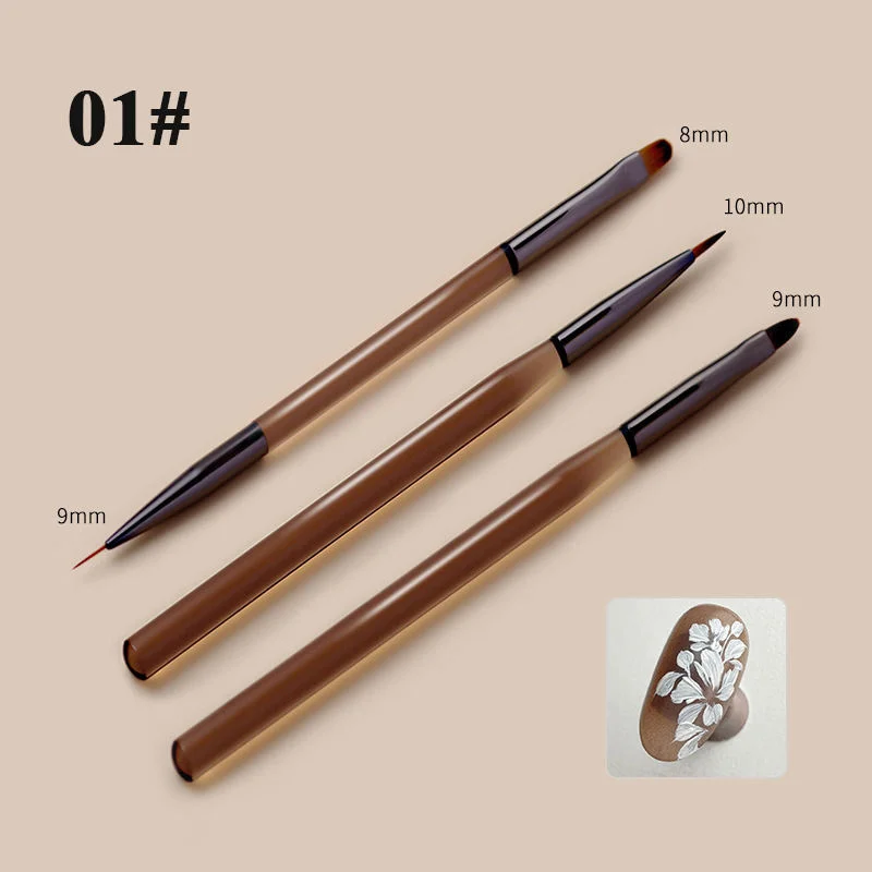 Gel UV Nail Brush Liner, caneta DIY Pintura, escova de desenho acrílico Manicure, Tip Display, Nail Art Design Tool, 9pcs