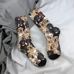 Casual Labrador Cute Dog Basketball Socks Merry Christmas Polyester Crew Socks for Women Men Non-slip