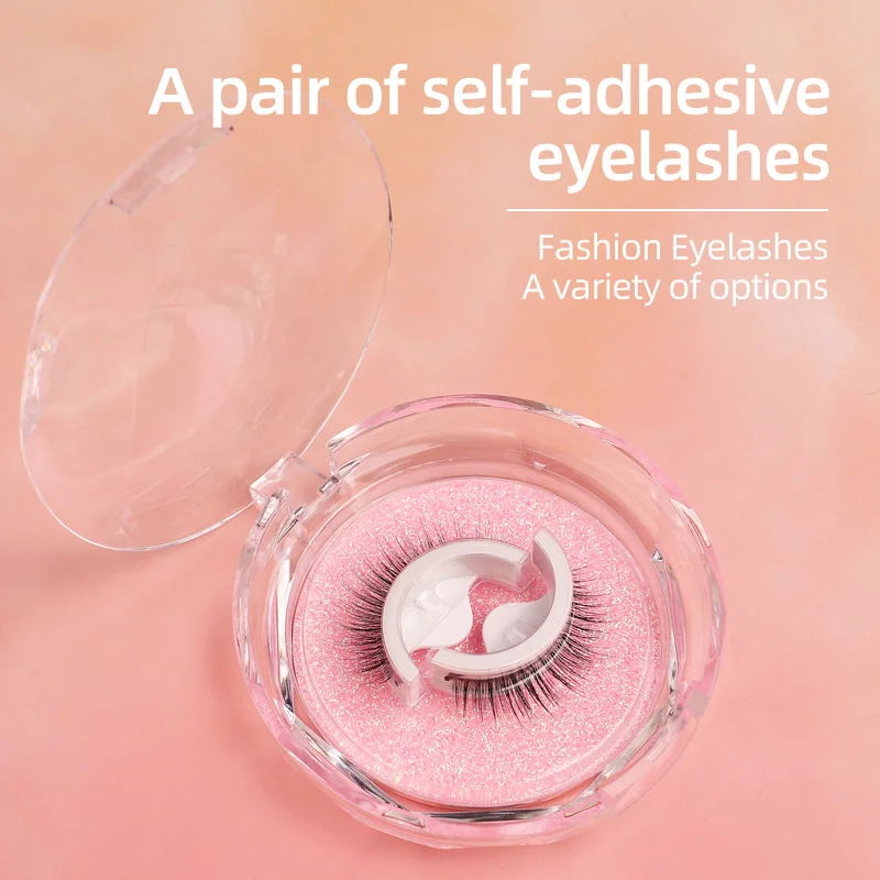 1 คู่/กล่อง Self-Adhesive 3D Curling กาวฟรีนํากลับมาใช้ใหม่และยาว handmade Eyelash EXTENSION ยอมรับแบบกําหนดเอง