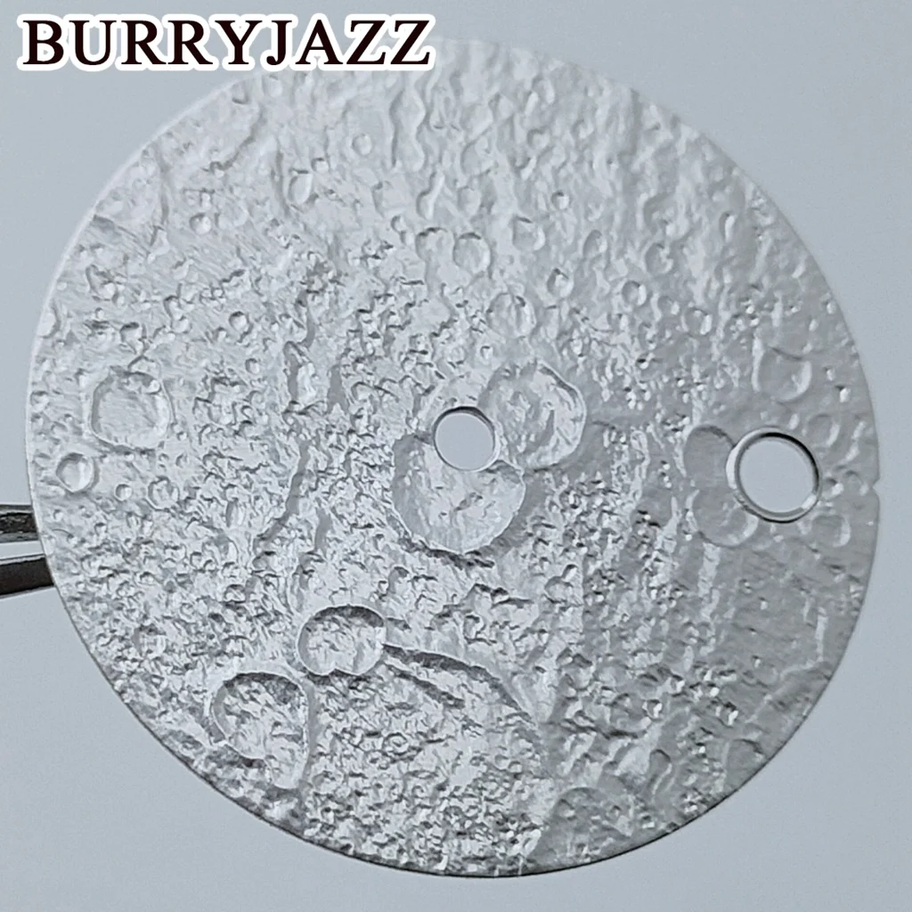 Burryjazz-No Logo Watch Dial, Silver Black Grey Dial, 3 O'clock, 3.8 O'clock Caso Crown, NH35, 28,5 milímetros