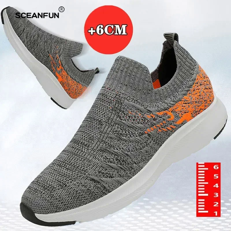 Elevator Shoes Men'S Chunky Sneakers Height Increase Insole  6CM Plus Size High Quality Luxury Brand Heighting Board 37-44