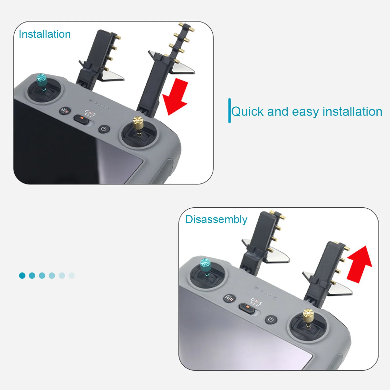 4PCS Antenna Signal Booster for DJI RC2/RC PRO Controllers Mini 5/4 Pro Air 3 Range Extender Brass Amplifier Kit