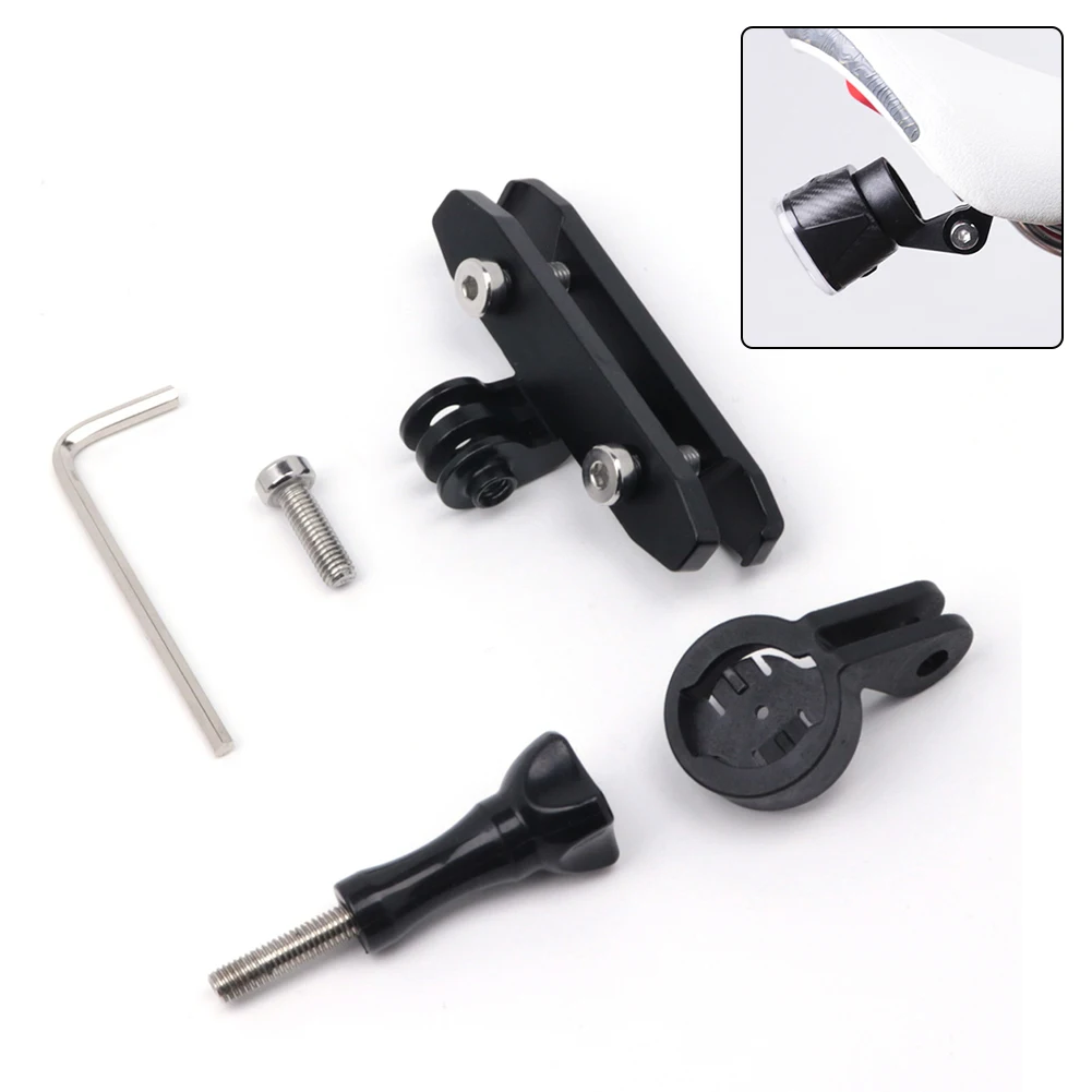 

Стойка для задних фонарей велосипеда Удлинитель кронштейна для велосипеда Черный держатель задних фонарей для велосипеда Алюминиевый сплав Аккуратный руль Двухконтактный адаптер