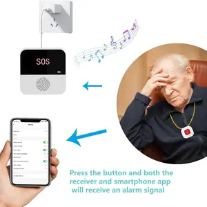 Drahtloser SOS-Notfallknopf für ältere Wi-Fi-Pager-Pager-Alert-Alarmsystem für ältere Patienten zu Hause 10 Hauptverkaufskalltaste - №1