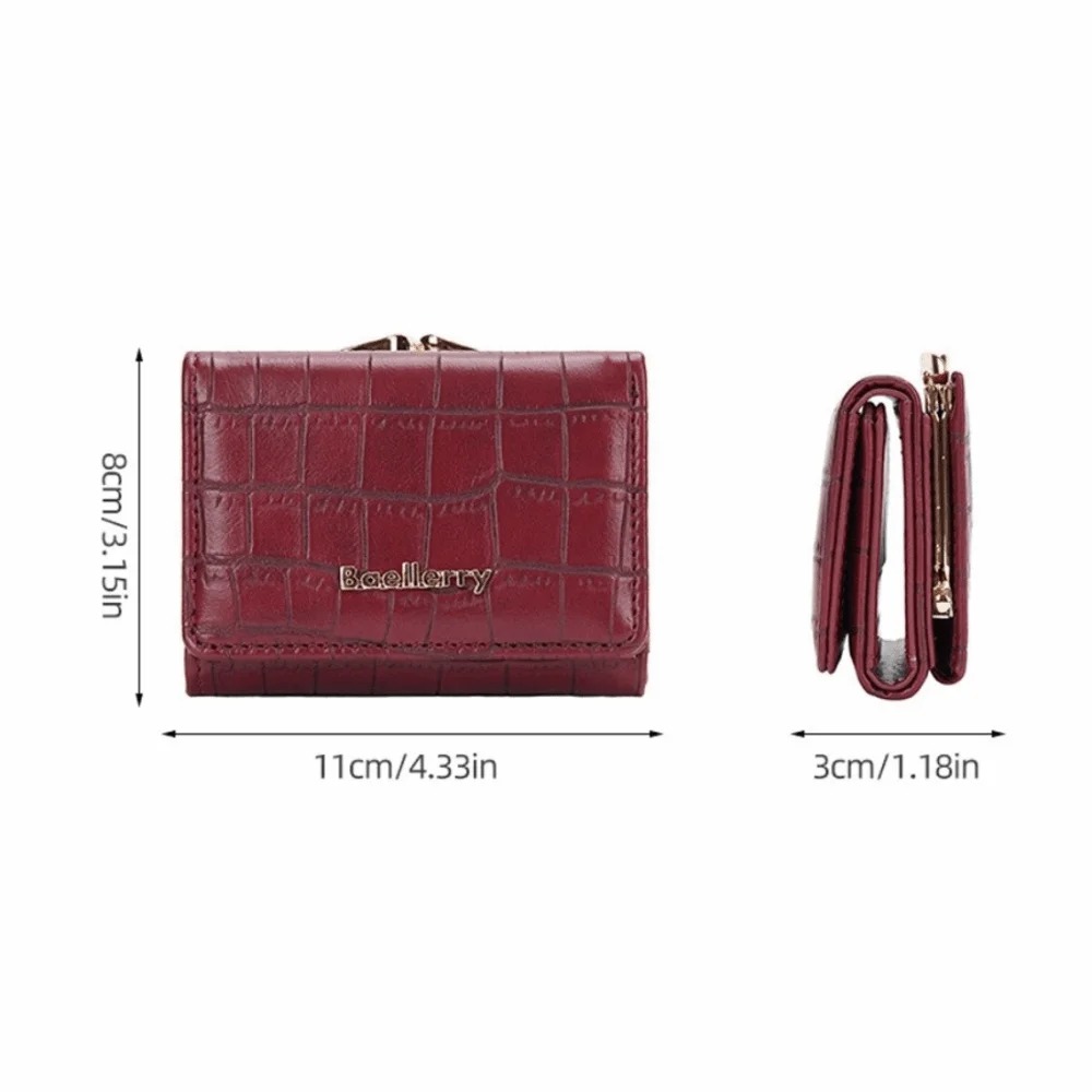 Fashion PU Leather Short Wallet Crocodile Pattern Portable Coin Purse Lightweight Korean Money Bag Women Wallet