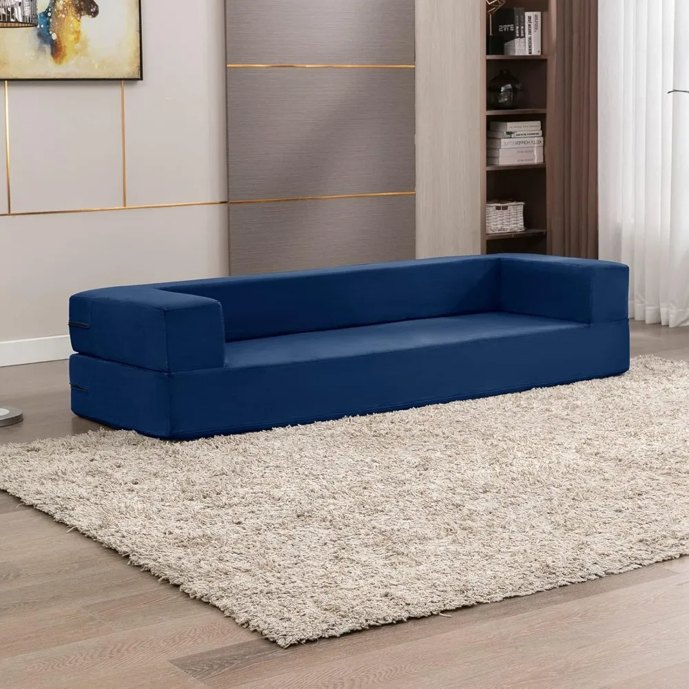 أريكة سرير مخملية متعددة الوظائف مع مسندين، أريكة نوم واسعة 80 لغرفة النوم أو مساحة غرفة المعيشة #4