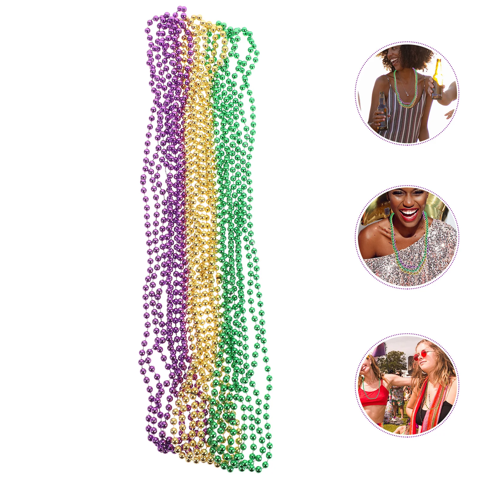 

15 Pcs Multicolor Bead Necklace Beaded Jewelry Colorful Party Necklaces for Carnival Costumes
