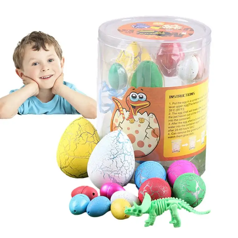 

Dinosaur Eggs With Dinosaurs Inside 12pcs Crack Growing Dino Egg Toys That Hatch In Water Science Educational Party Supplies