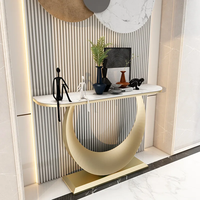 slab entrance table enters the door, modern extremely simple living room decoration ultra-narrow entrance table
