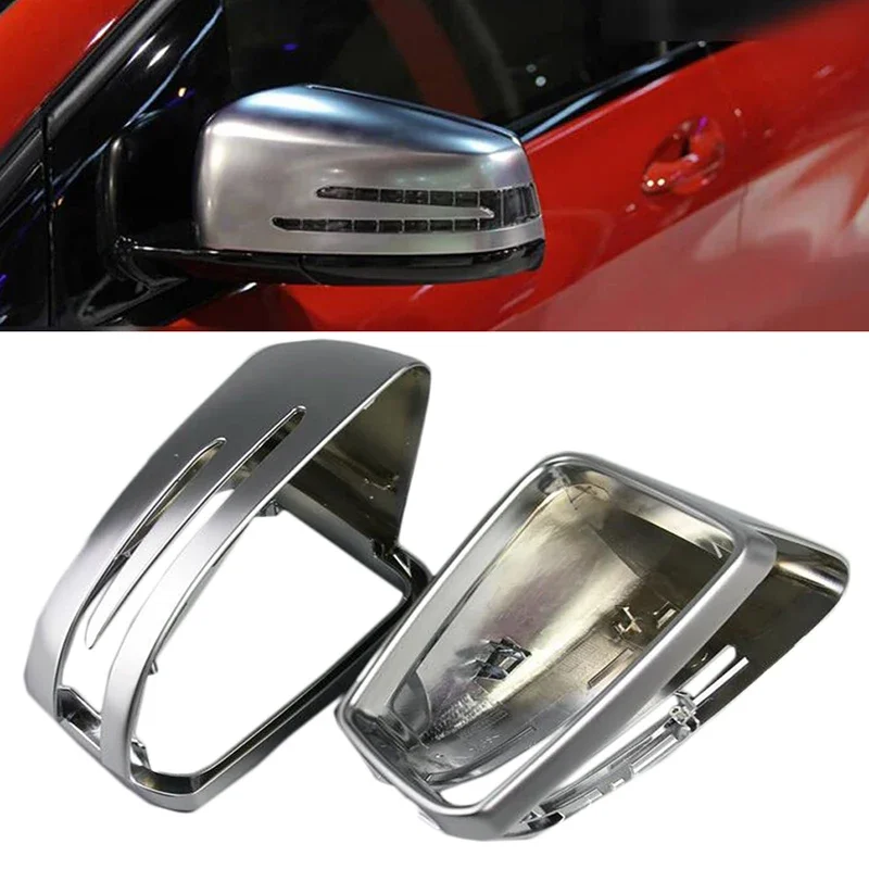 

Side Wing Mirror Covers caps aluminum Brushed Silver Matte Chrome For Mercedes Benz A B S C E CLASS W204 W212 Replacement