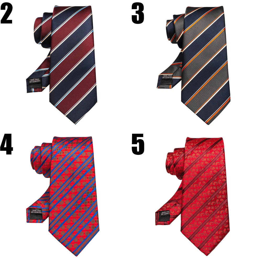 EASTEPIC 8-zentimeter Breite Krawatten für Männer Grün Krawatten mit Geometrische Designs Rot Gestreiften Zubehör für Hochzeit Zeremonien – Detail 3