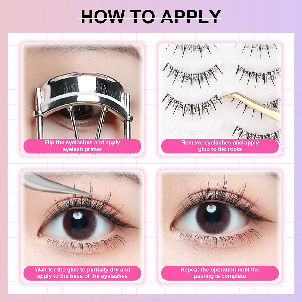 5 paires de faux cils de Style coréen, allongeant, vaporeux, bouclés, moelleux, fournitures de maquillage de mariage, cils doux et vaporeux