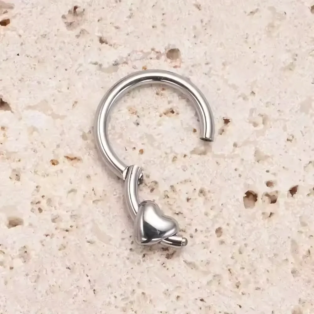 ASTM F136 Titanlegierung Feste Schnalle 2026 Nasenknochen-Ohrlochring Menschlicher Nasenring Nasenscheidewandring Piercing-Schmuck – Detail 6
