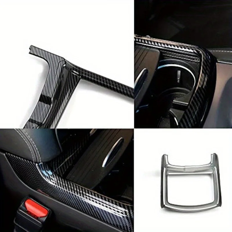 Red Carbon Fiber Cup Holder Cover Trim Decor Sticker for Dodge for Charger 2015-2021/for Chrysler 300 2015-2021