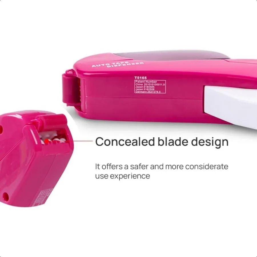 Pistola dispensadora de cinta de embalaje portátil con cortador automático, segura con una sola mano, conveniente, se adapta a cinta de 1 2''3 4'', incluye Kissdeer Roll Pi