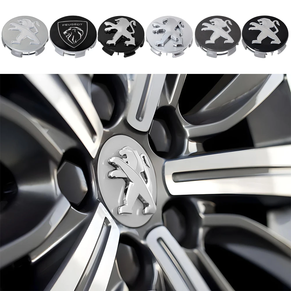 Car 60MM Wheel Center Hub Cap Tire Rim Cover Auto Decor Accessorie For Peugeot 206 307 308 207 208 407 508 2008 5008 107 106 205