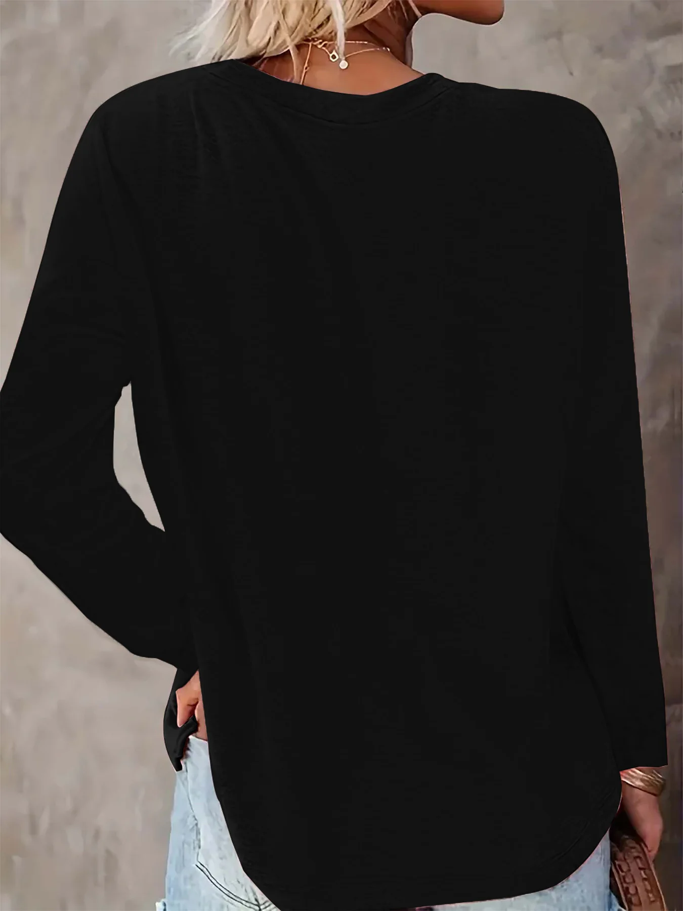 Women's Round Neck Long Sleeve T-Shirt Cute Stacked Cat Print Tops Playful and Youthful Casual T Shirt Clothes Outfti Daily Wear