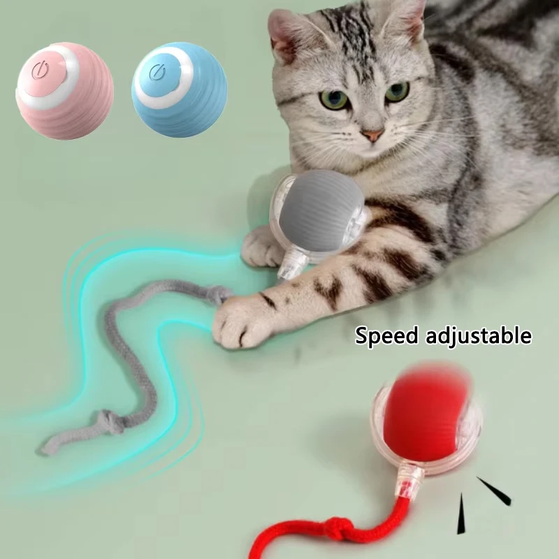 

New Electric Cat Ball Toys Automatic Rolling Ball With Teaser Bird Cat Toys Pet Interactive Smart Sensor Rechargeable Cat Toys