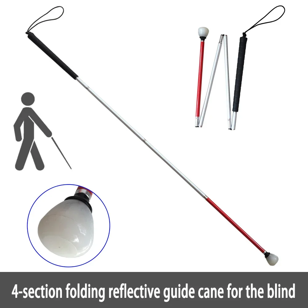 

4-section folding walking stick made of aluminum alloy the blindAn assistive walking stick the visually impaired