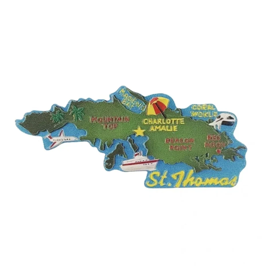 

North America St. Thomas Fridge Magnets Tourism Souvenir Refrigerator Magnetic Sticker Collection Handicraft Gift