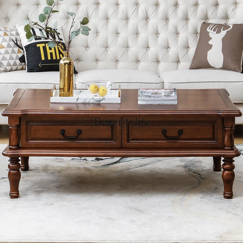 طاولة قهوة من الخشب الصلب مصنوعة من خشب الجوز الأمريكي وأثاث غرفة معيشة بسيط وحديث #2