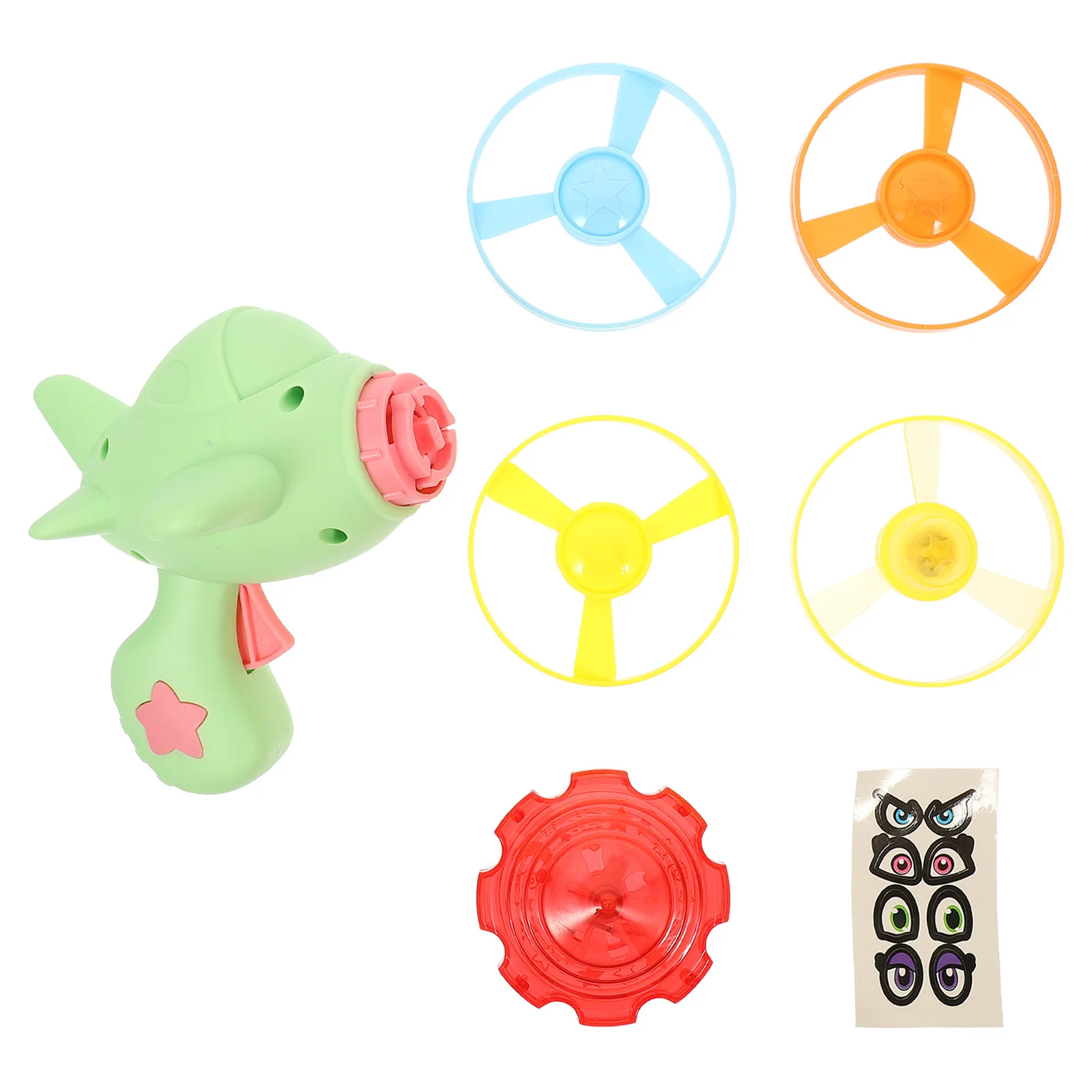 

1 set 1 Set Of Bamboo Dragonfly Fish Shape Flying Disc For Kids Outdoor Play Durable Glowing Saucer Plaything Cartoon Launcher